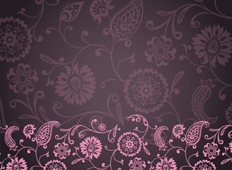 wedding template design, paisley floral pattern , India