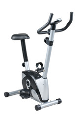 Bicycle exercise machine for use in fitness gym or home.