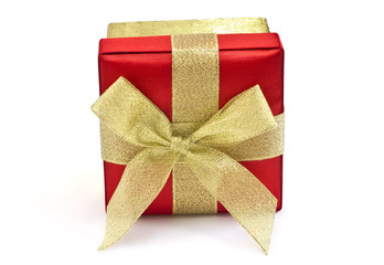 Festive gift bos isolated on white background