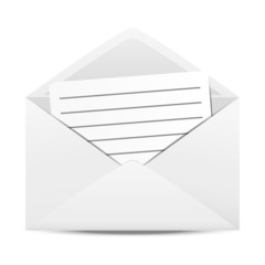 Envelope with sheet of paper