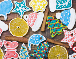 Curly Christmas gingerbread home cooking