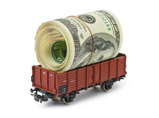 Train with money