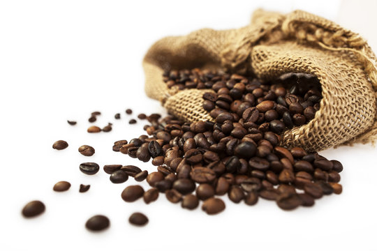 Fototapeta Coffee-ziarna w worku