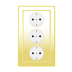 plug in gold color vector illustration
