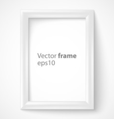 White rectangular 3d photo frame with shadow