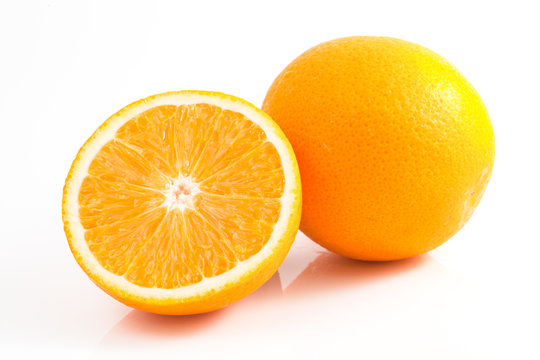 Orange on white isolated