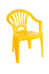 Yellow plastic chair