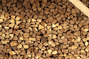 Firewood background with copyspace