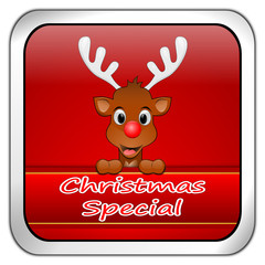 Fototapeta na wymiar Button Christmas Special with reindeer
