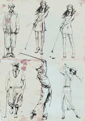 golfers collection (hand drawings into vector)