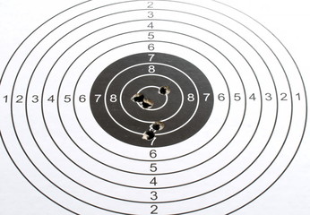 Zielscheibe mit Einschüssen