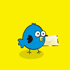 Bird with a letter