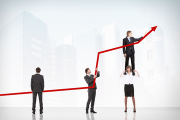 Fototapeta premium Business Growth And Success Graph
