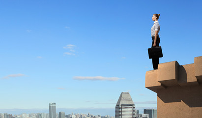 Businesswoman and cityscape