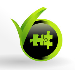 icône connection sur bouton vert et noir