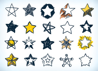 Collection of handdrawn stars