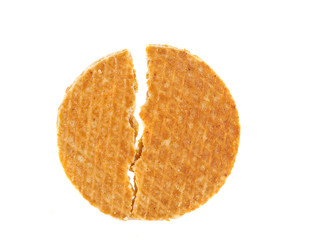 dutch waffles with caramel isolated