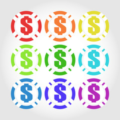 Casino chips colorfull.