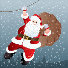 Santa Claus, greeting card design in vector format