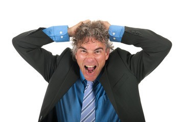 Adult business man with stress