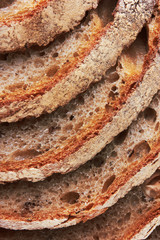 Closeup of sliced bread