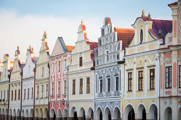 Photo sur Plexiglas Monument artistique Facade of Renaissance houses in Telc, Czech Republic