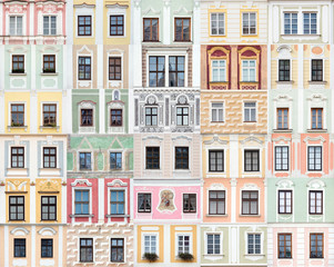 60 historic windows from Telc, Czech Republic - UNESCO site