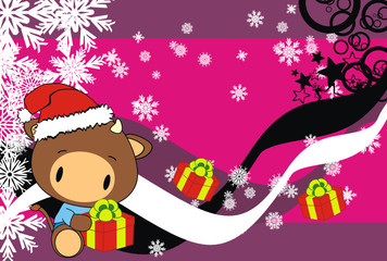 bull baby claus cartoon background