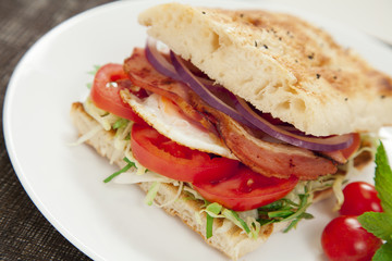 Bacon and egg burger