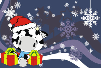 cow baby claus cartoon background
