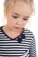 Portrait of cute girl in striped top