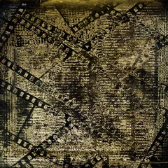 Acrylic prints Newspapers Old papers and grunge filmstrip on the alienated background