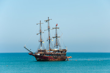 Pleasure boat the Mediterranean Sea