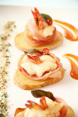 Shrimp On Potato Slices