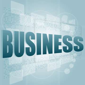 words business on digital screen, business concept