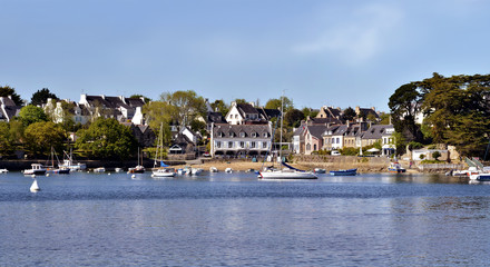 Fototapeta na wymiar Panoramic port and village of Sainte-Marine in France