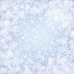 christmas frozen background with snowflakes