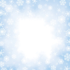 christmas frozen background with snowflakes
