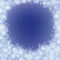 christmas frozen background with snowflakes