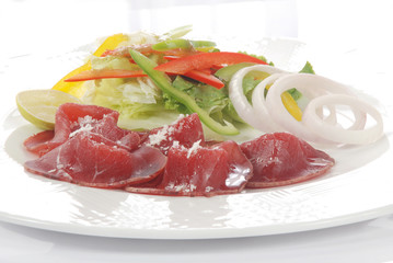 Sliced turkey and salad