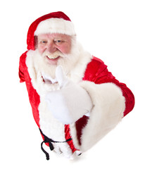 Weihnachtsmann zeigt Daumen hoch