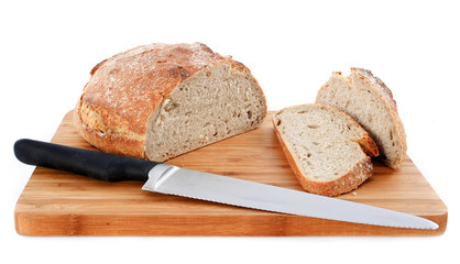 loaf of bread and knife