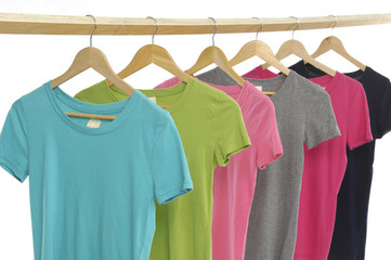 Choice of row of colorful shirt rack
