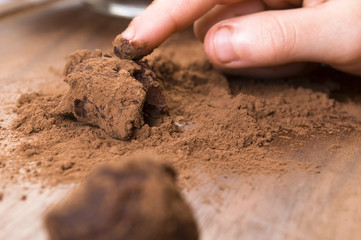 Homemade chocolate truffles