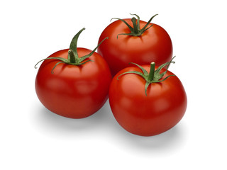 Three ripe tomatoes.