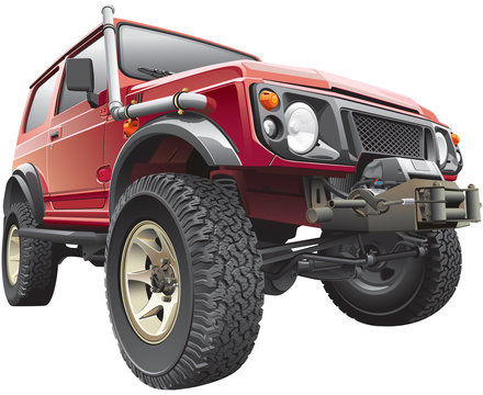 red rally jeep