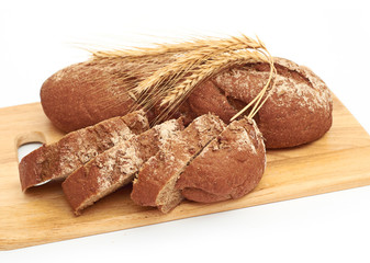Fresh bread with ear of wheat