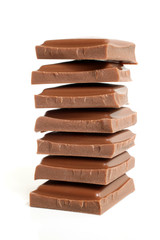 Stack of chocolate pieces