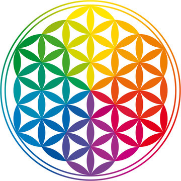 Flower of Life and Rainbow Colors - Blume des Lebens