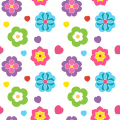 Fototapeta na wymiar colorful flower seamless pattern